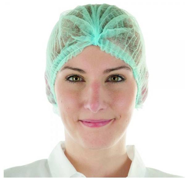 Franz Mensch FM1042 Einweg-Haube Haarnetz blau, 100er Blau