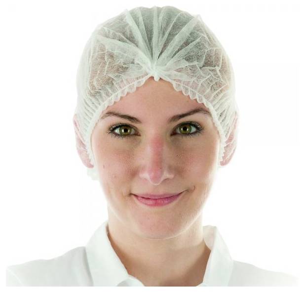 Franz Mensch FM1043 Einweg-Haube Haarnetz weiß, 100er Weiß