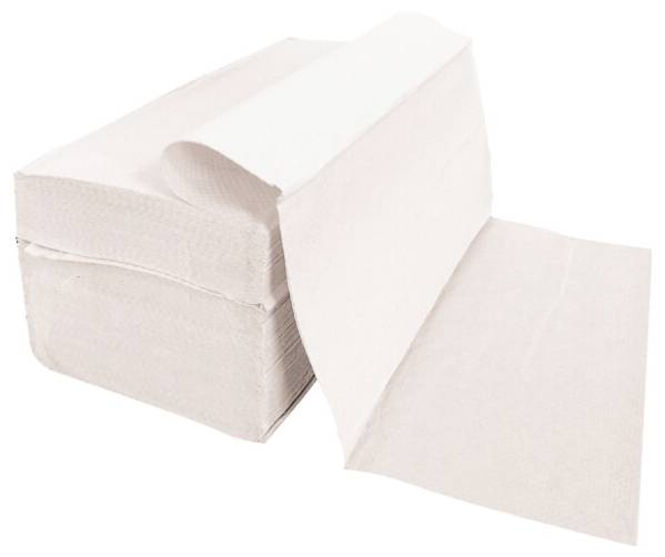 Ein Stapel Papierhandtücher, von dem ein einzelnes Blatt herausgezogen ist. Perfekt für sanitäre Zwecke und zum Abtrocknen.