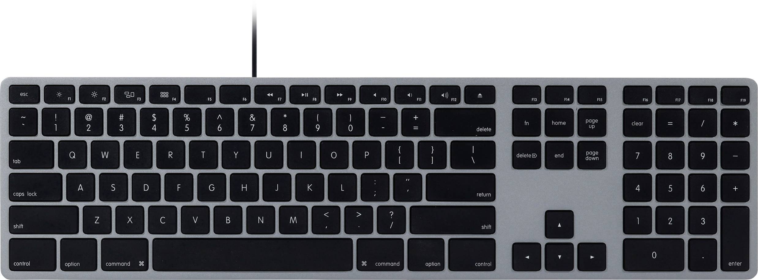 Matias FK318B Wired Aluminium Keyboard for Mac USB Tastatur US-Englisch, QWERTY, Mac Space Grau
