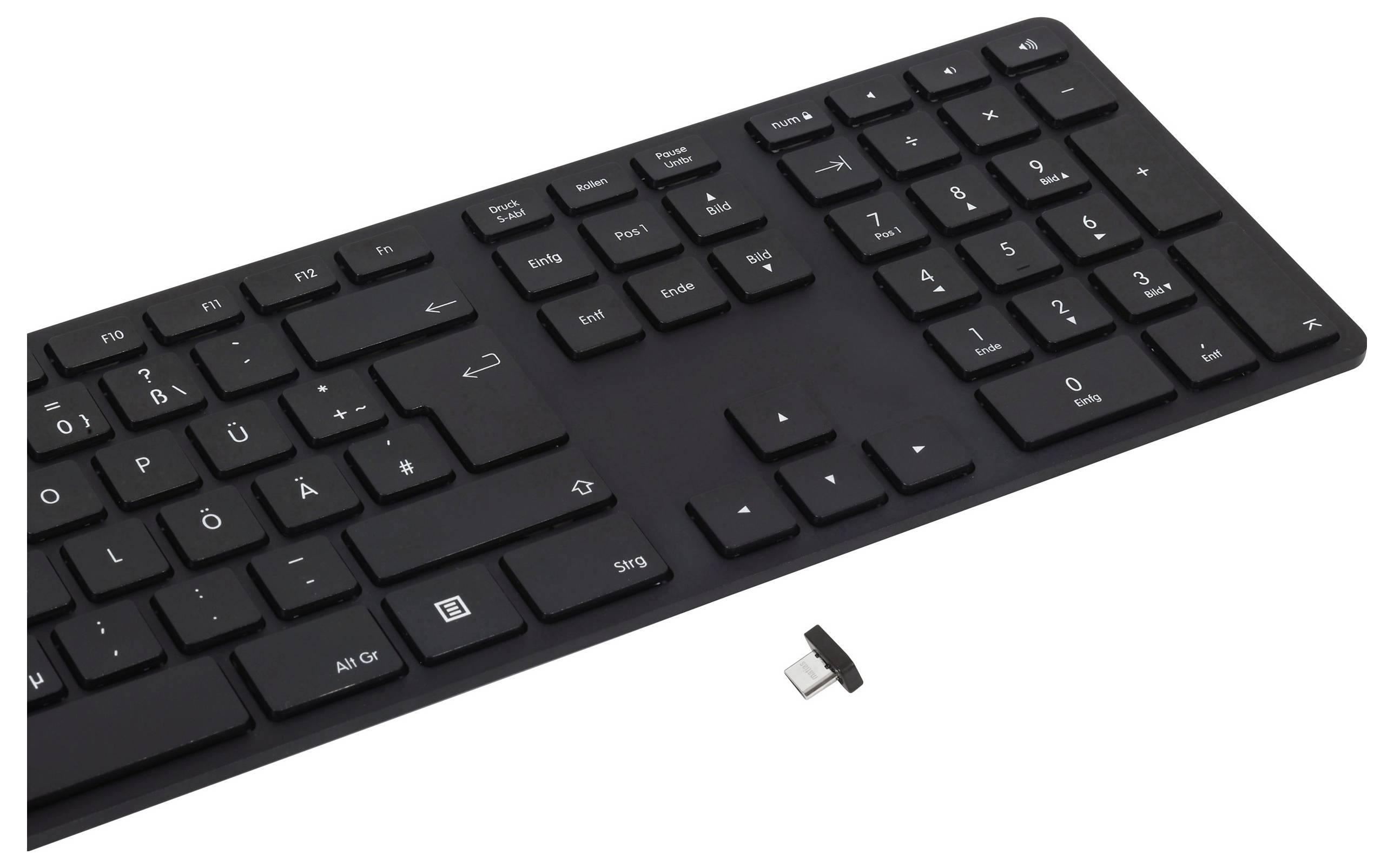 Matias FK418PCDCBB-DE Wireless USB-C® Aluminum Keyboard Kabellos Tastatur Deutsch, QWERTZ Schwarz