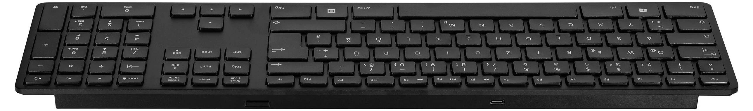 Matias FK418PCDCBB-DE Wireless USB-C® Aluminum Keyboard Kabellos Tastatur Deutsch, QWERTZ Schwarz