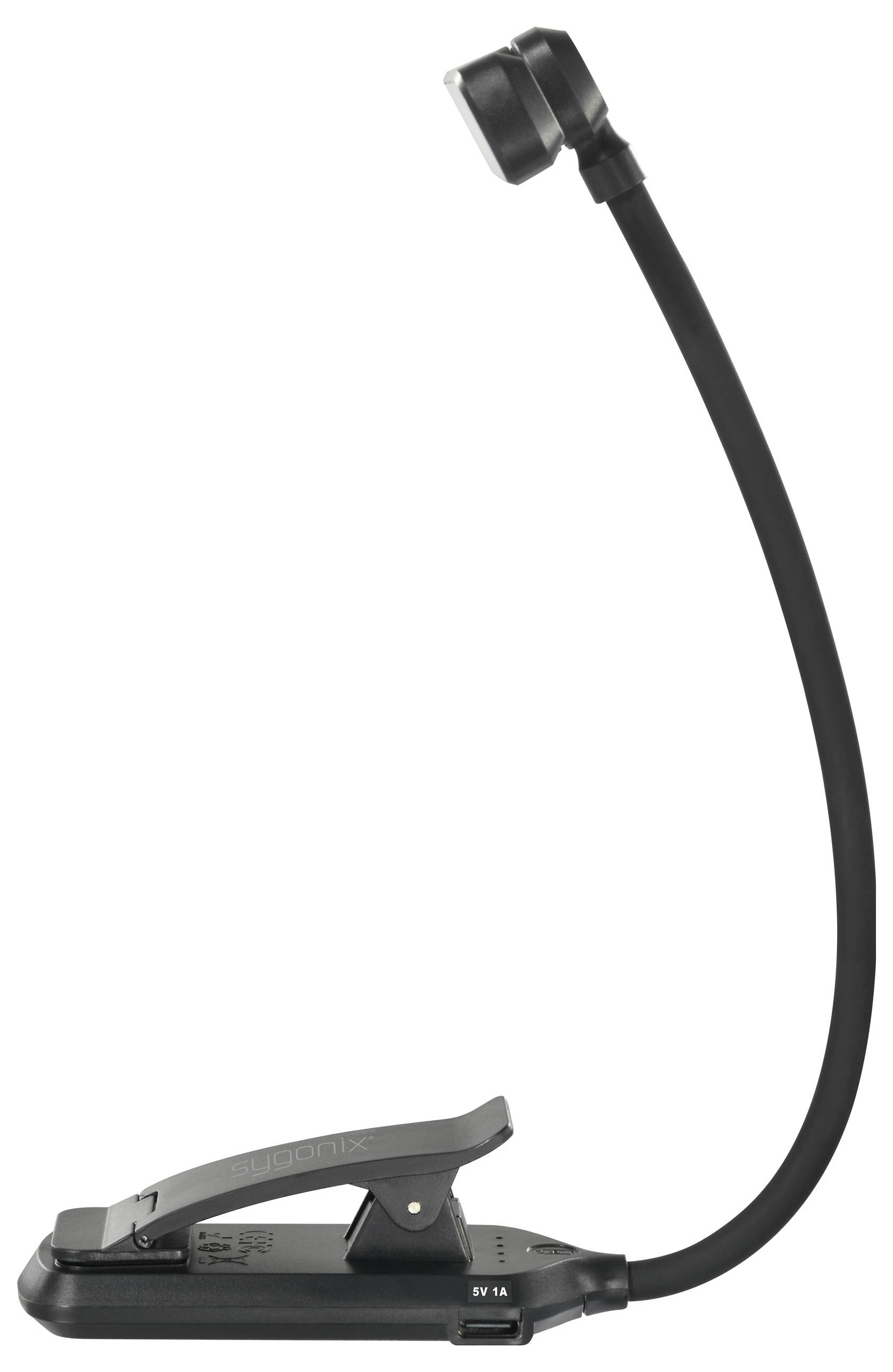 Tragbare Leselampe mit flexiblem Hals und Clip, ideal zum Befestigen an Büchern oder Schreibtischen für gezielte Beleuchtung.