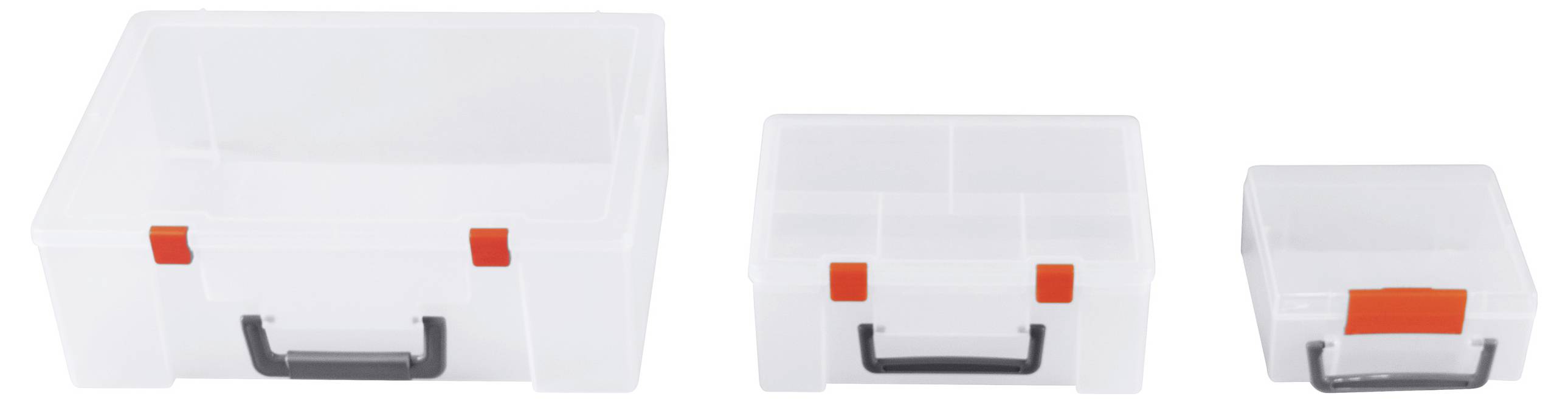 TRU COMPONENTS Sortimentskasten (L x B x H) 365 x 270 x 124mm Anzahl Fächer: 5 variable Unterteilung, inkl. Handgriff Inhalt 3St.