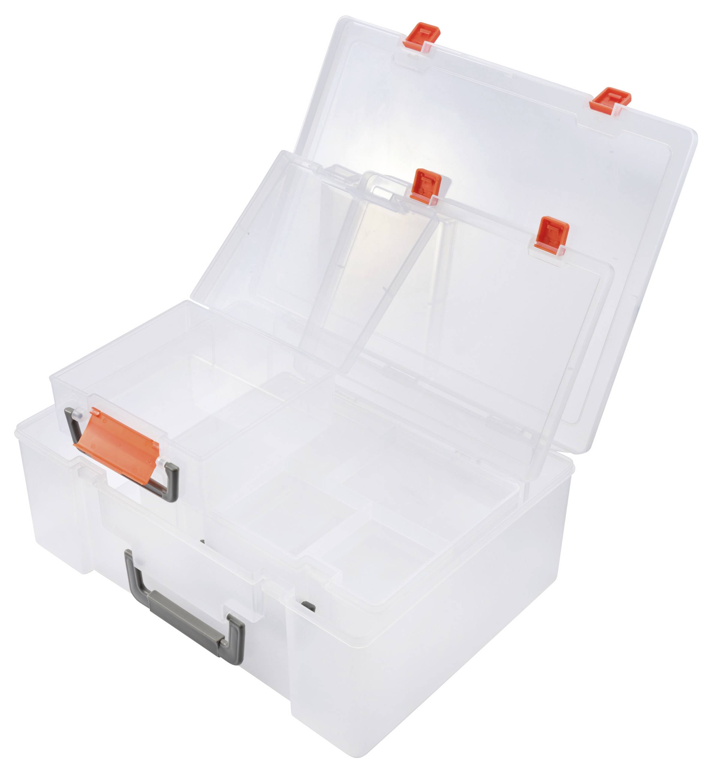 TRU COMPONENTS Sortimentskasten (L x B x H) 365 x 270 x 124mm Anzahl Fächer: 5 variable Unterteilung, inkl. Handgriff Inhalt 3St.