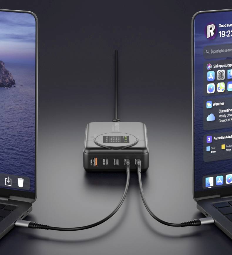 VOLTCRAFT UC-4C1A240W01 USB Ladegerät 240W 4x USB-C®, 1x USB-A USB PD 3.0 Schwarz GaN, USB Power Delivery (USB-PD)