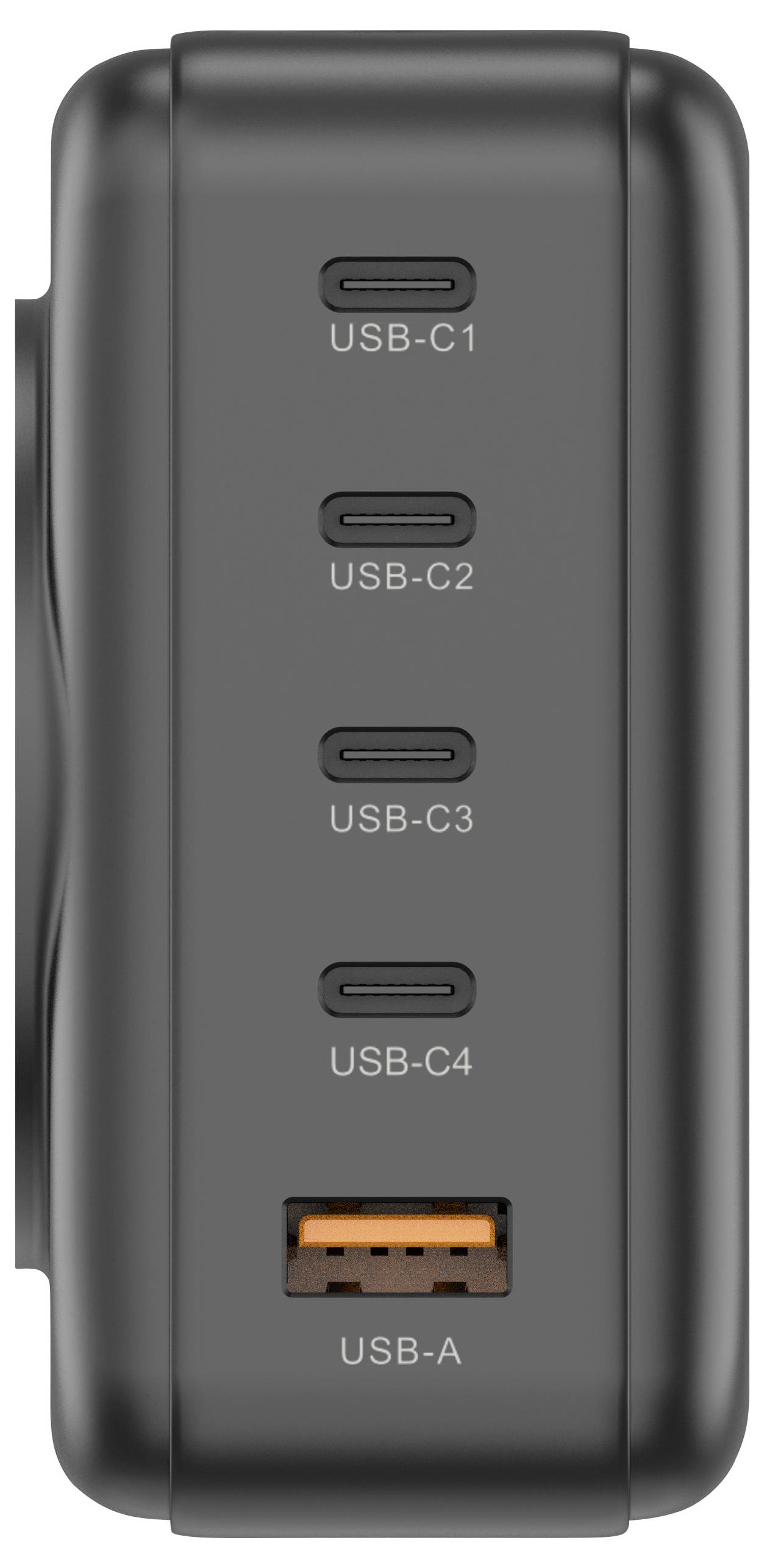 VOLTCRAFT UC-4C1A240W01 USB Ladegerät 240W 4x USB-C®, 1x USB-A USB PD 3.0 Schwarz GaN, USB Power Delivery (USB-PD)
