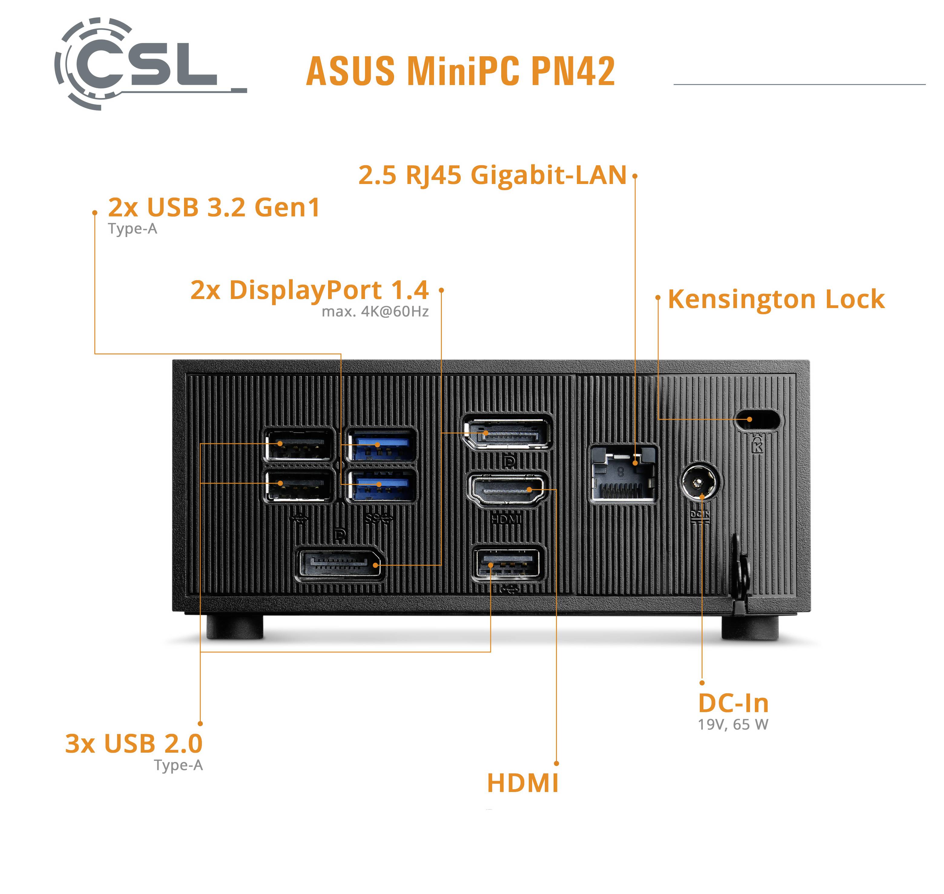 Asus Mini PC Mini PC - PN42 N100 Intel® N N-Series 32GB RAM 4000GB SSD Intel UHD Graphics 91685