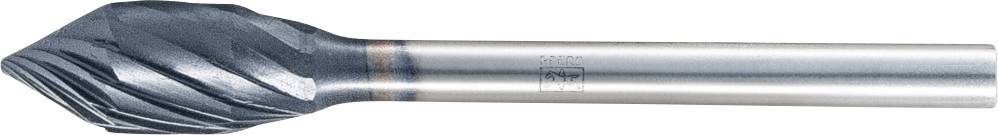 Ein zylindrischer Metallfräser mit spiralförmigen Klingen für präzise Schneidarbeiten in industriellen Anwendungen.