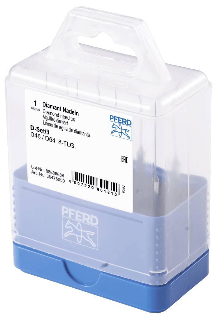 PFERD 36476059PFERD Diamant-Schleifstift-Set 8-tlg. Schaft-Ø3mm D46/64 (fein) 1St.