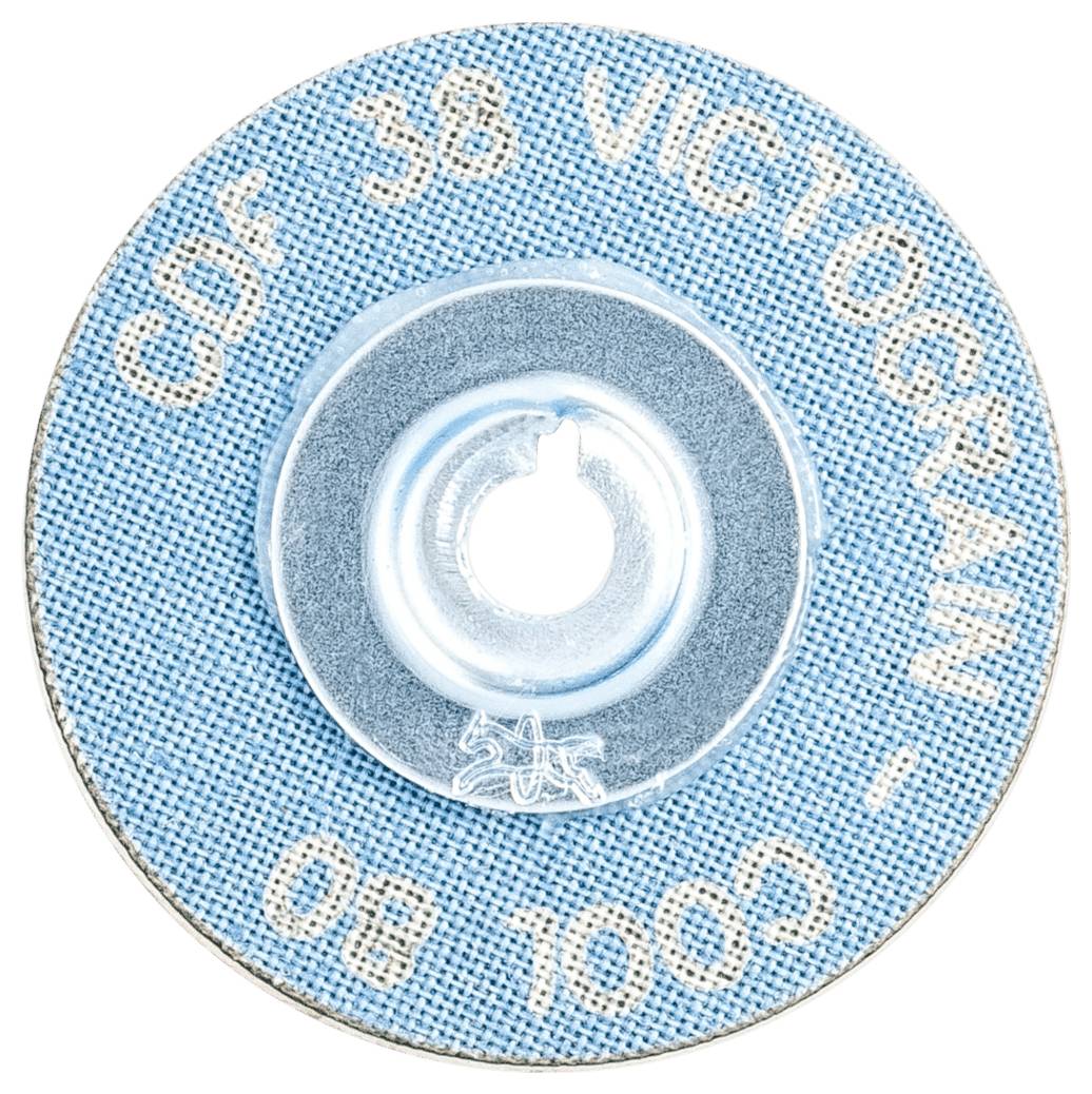 Runde blaue UV-Filterlinse mit Aufschrift 'CDF 38' und 'VICTOGRAM COOL 80'.