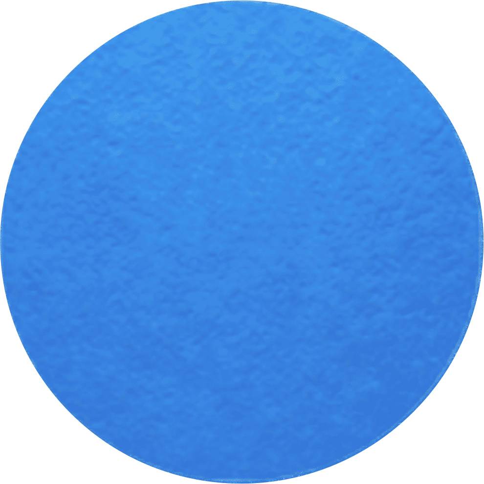 Ein blauer, kreisförmiger Fleck auf weißem Hintergrund.