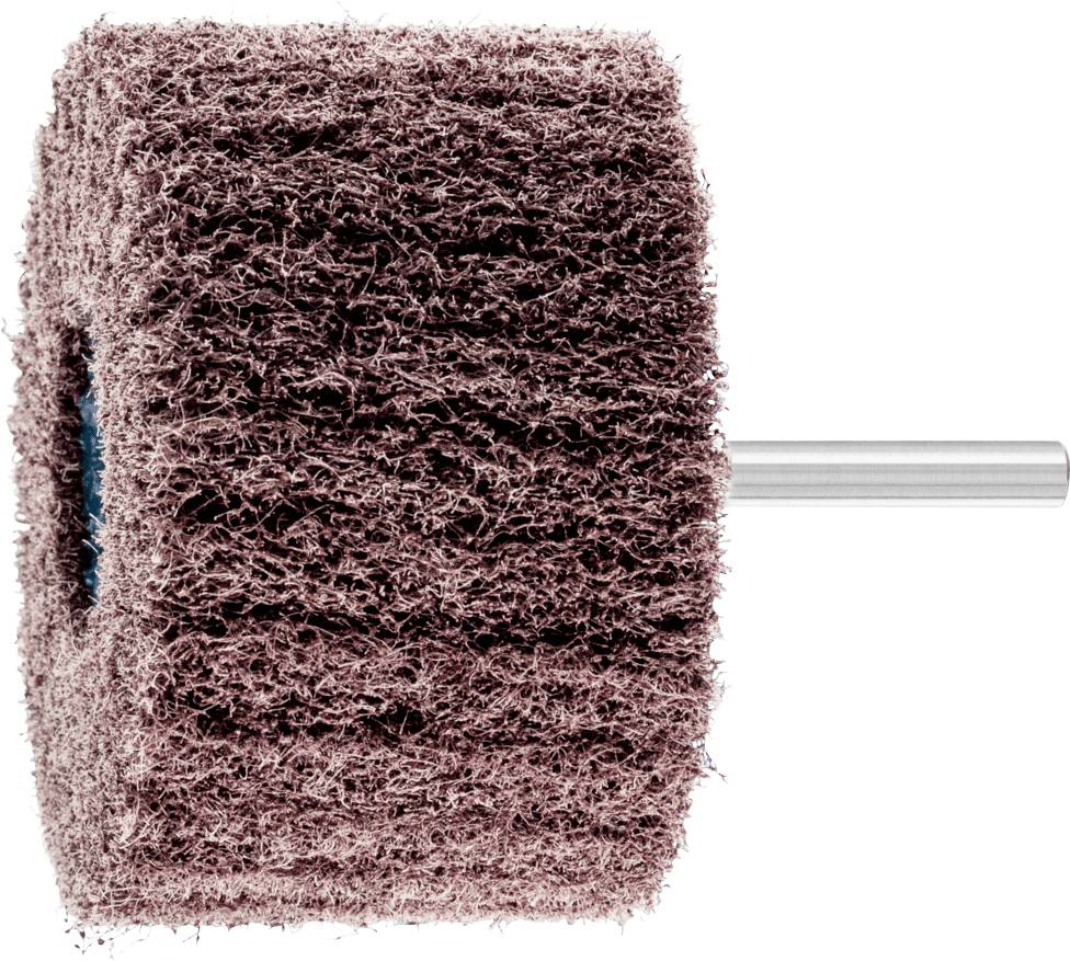 Schleifwalze aus abrasivem Material mit Metallstange, zylindrische Form, für Oberflächenbearbeitung oder Polieren.