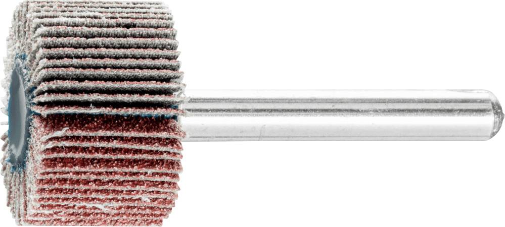 Ein Schleifmopteller mit Metallstiel, verwendet für die Oberflächenbearbeitung und das Schleifen von Materialien.