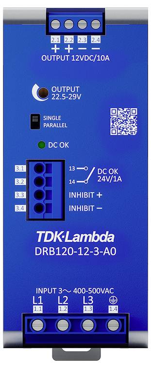 TDK DRB120-12-3-A0 Hutschienen-Netzteil (DIN-Rail) 15 V/DC 10A 120W Anzahl Ausgänge:1 x Inhalt 1St.