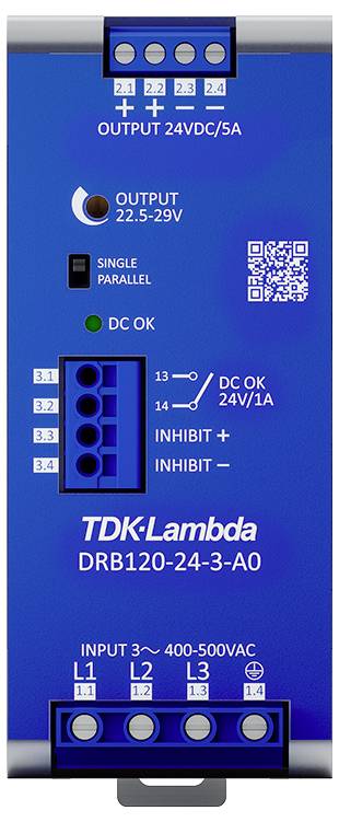 TDK DRB120-24-3-A0 Hutschienen-Netzteil (DIN-Rail) 29 V/DC 5A 120W Anzahl Ausgänge:1 x Inhalt 1St.