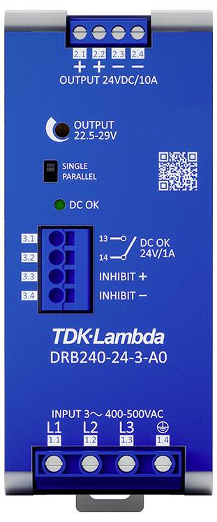 TDK DRB240-24-3-A0 Hutschienen-Netzteil (DIN-Rail) 29 V/DC 10A 240W Anzahl Ausgänge:1 x Inhalt 1St.