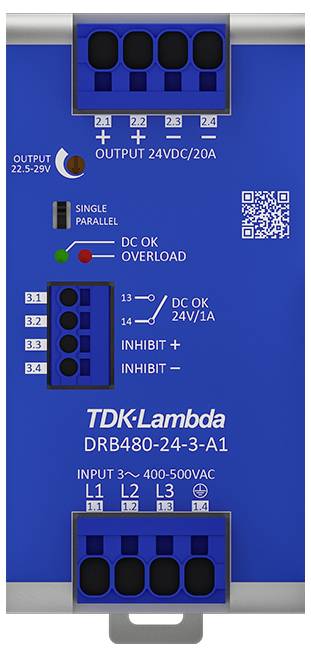 TDK DRB480-24-3-A1 Hutschienen-Netzteil (DIN-Rail) 24 V/DC 20A 480W Anzahl Ausgänge:1 x Inhalt 1St.