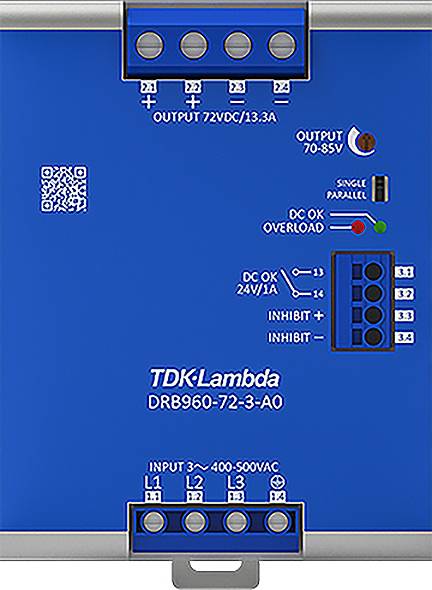 TDK DRB960-72-3-A0 Hutschienen-Netzteil (DIN-Rail) 85 V/DC 13.3A 960W Anzahl Ausgänge:1 x Inhalt 1St.