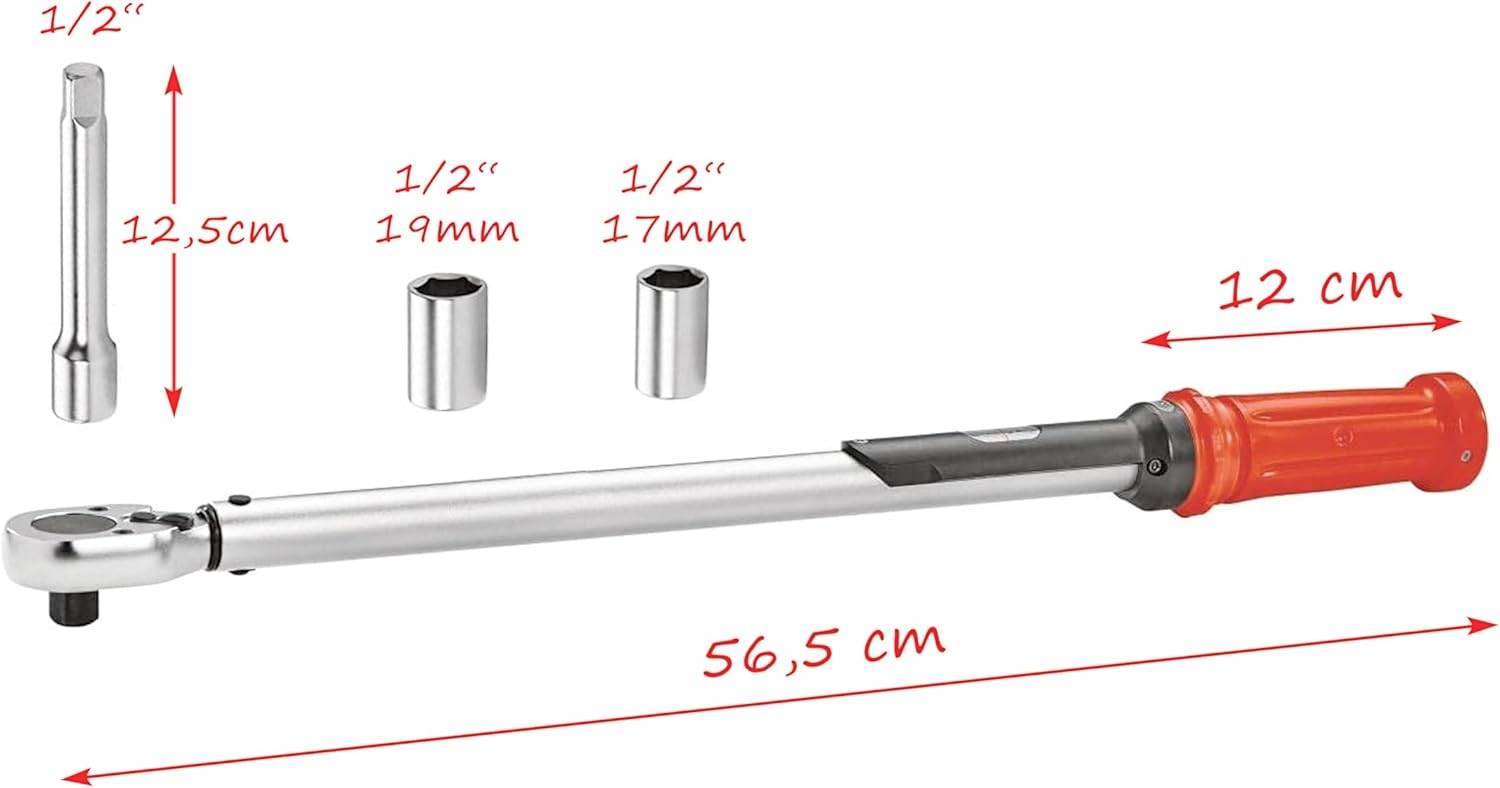 Formula 1 TW210 10799 Drehmomentschlüssel mit Knarre, mit Einsteckwerkzeugen 1/2" (12.5 mm) 40 - 210 Nm