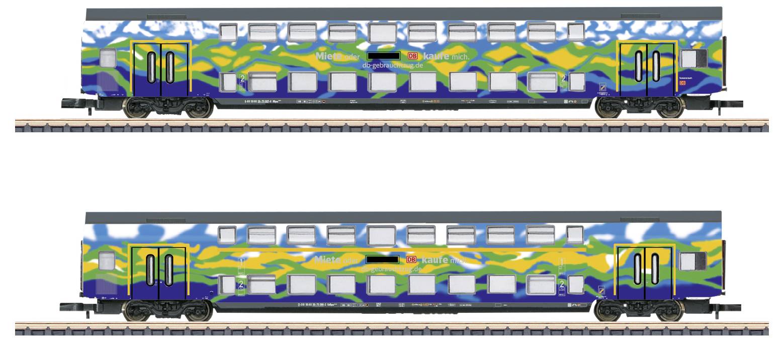 Märklin 87306 Z Doppelstockwagen-Set Touristik 1 der DB AG 2 Doppelstock-Mittelwagen