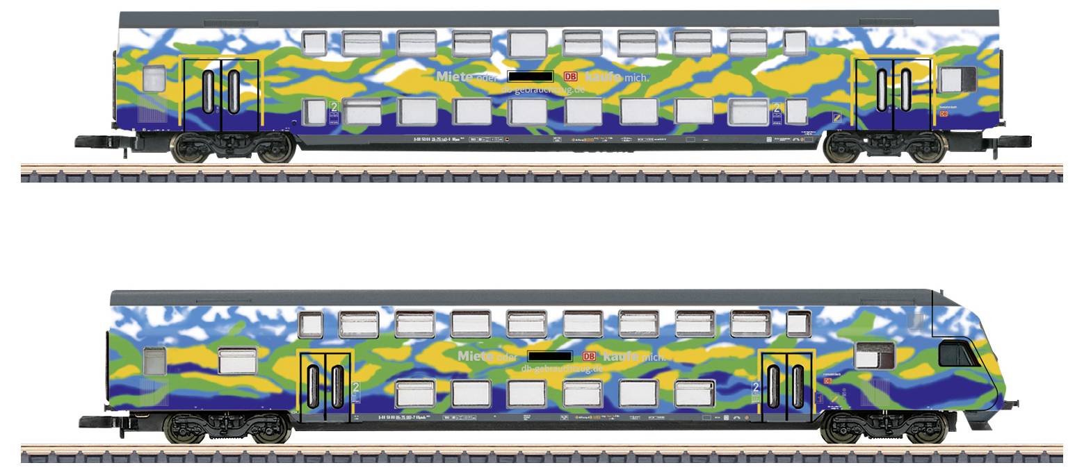 Märklin 87307 Z Doppelstockwagen-Set Touristik 2 der DB AG Doppelstock-Steuer- und Mittelwagen