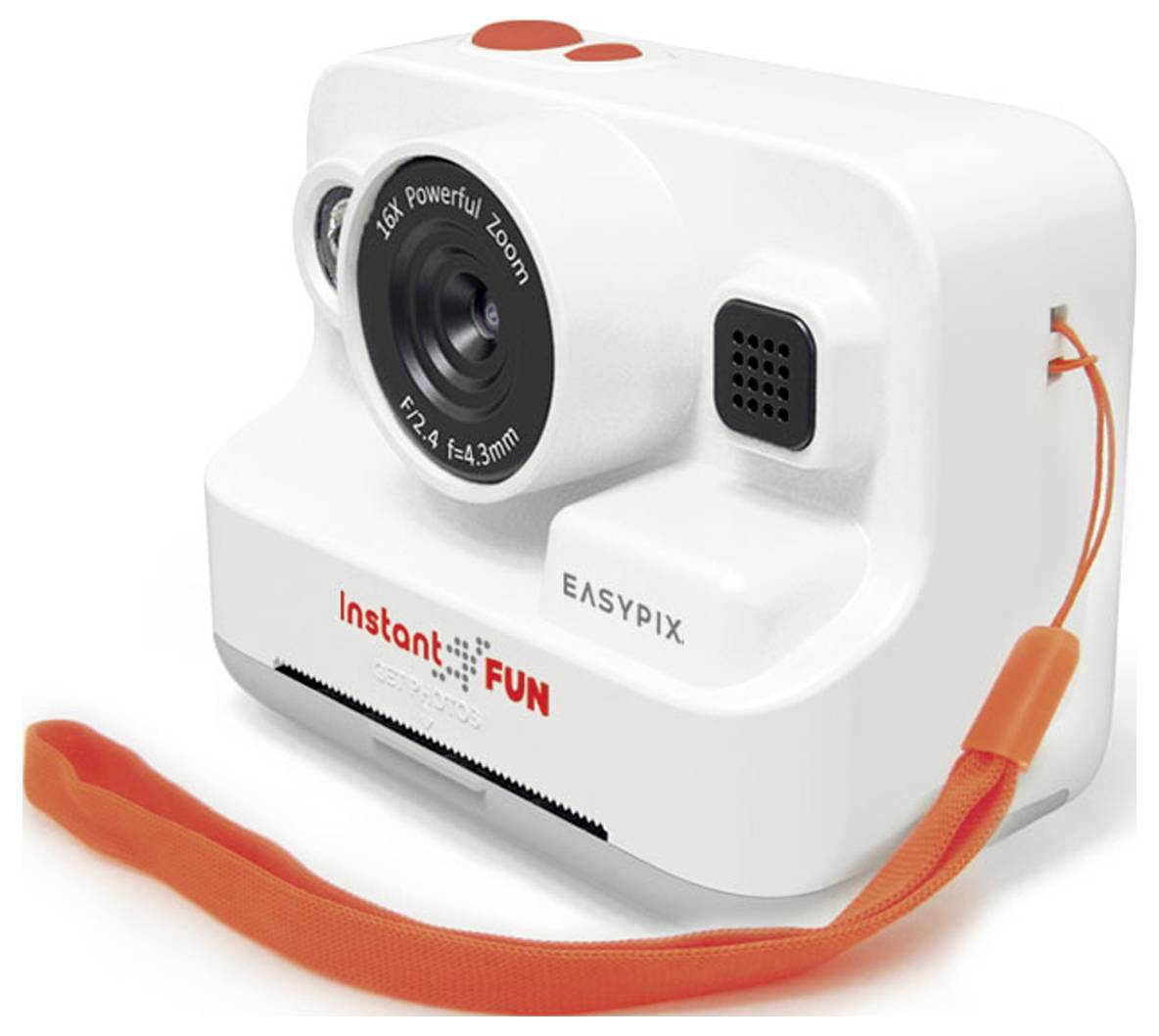 Easypix InstantFUN Digitale Sofortbildkamera Weiß Integrierter Akku