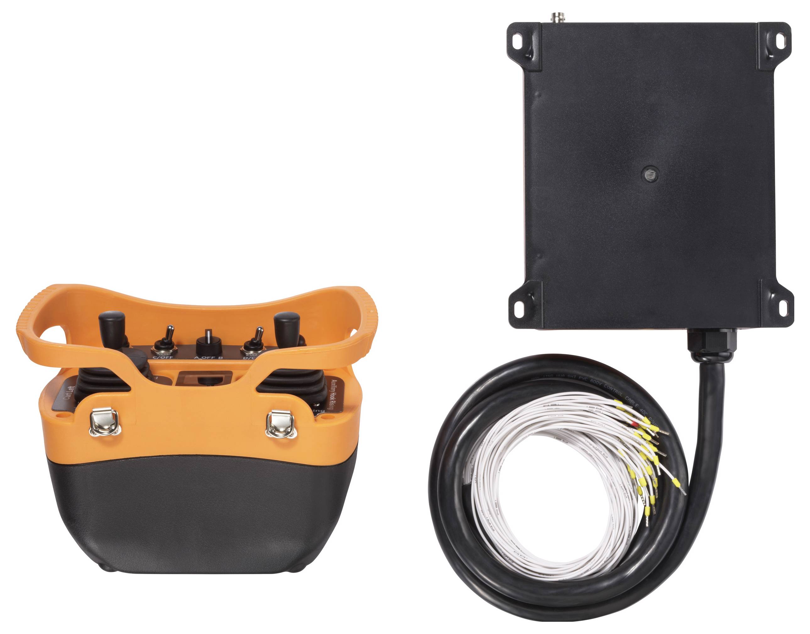 Fernsteuerungssystem und Steuerungseinheit mit Kabel, geeignet für industrielle Anwendungen.