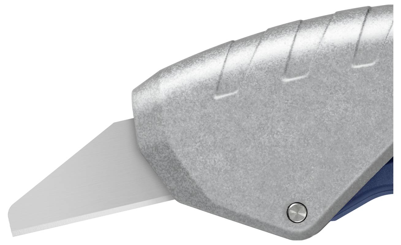 Ein silbernes Universalmesser mit ausgefahrener Klinge, ideal für präzise Schneidarbeiten.