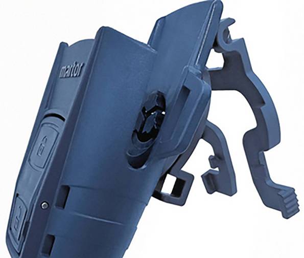 Kunststoffstruktur mit mechanischen Bauteilen, möglicherweise ein Bestandteil eines technischen Geräts oder Werkzeugs.