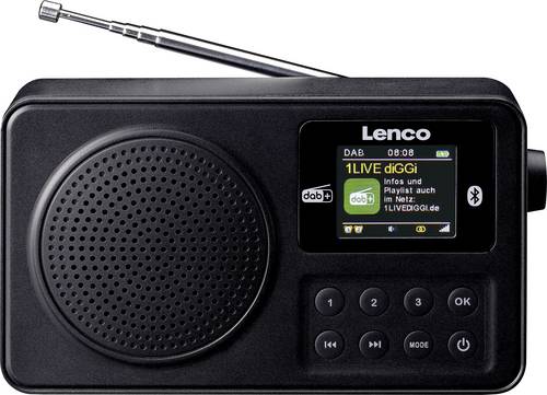 Lenco PDR-033BK Kofferradio DAB+, FM Schwarz