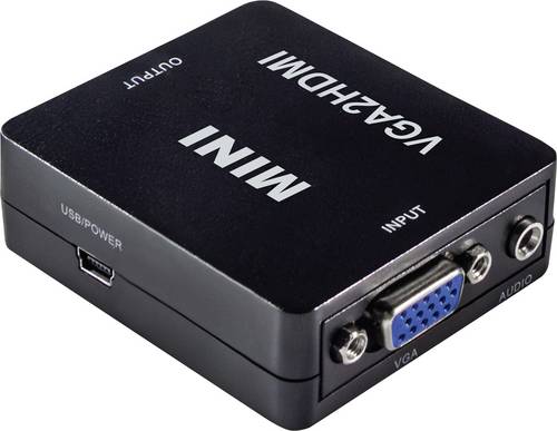 Maxtrack CS40L VGA / HDMI Adapter [1x VGA-Buchse, Klinkenbuchse 3.5 mm - 1x HDMI-Buchse] Schwarz