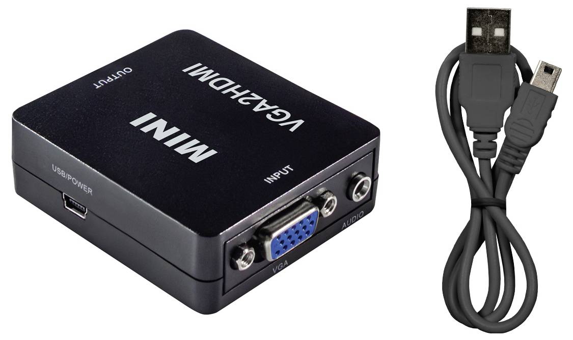 Maxtrack CS40L VGA / HDMI Adapter [1x VGA-Buchse, Klinkenbuchse 3.5 mm - 1x HDMI-Buchse] Schwarz