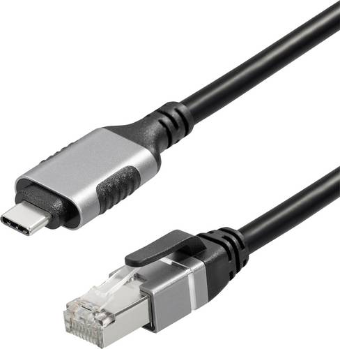 Maxtrack USB-C® / RJ45 Netzwerk Adapterkabel CAT 6 [1x USB-C® Stecker - 1x RJ45-Stecker] 3.00 m Sch