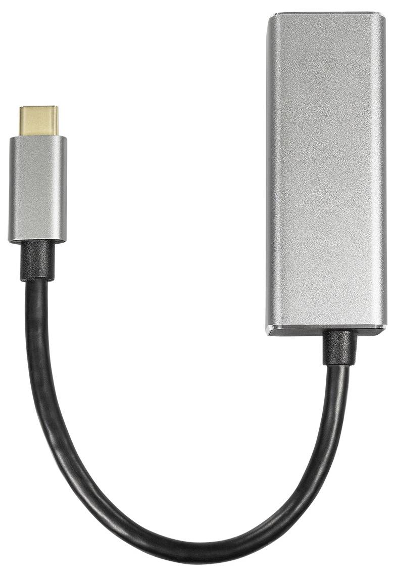 Maxtrack USB-C® / RJ45-Kupplung Netzwerk Adapter [1x USB-C® Stecker - 1x RJ45-Buchse] 10 cm Schwarz