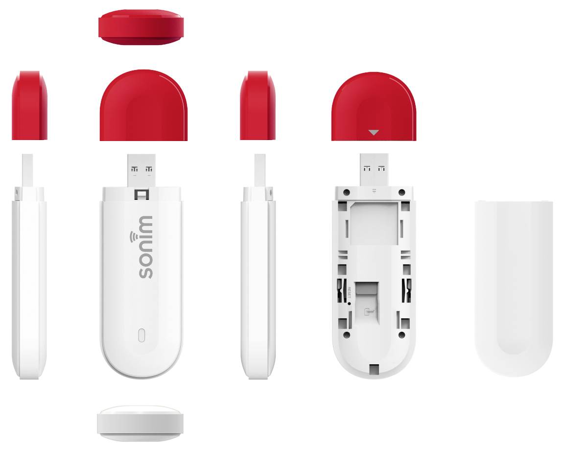 Sonim W100 LTE-Surfstick WLAN Hotspot bis zu 16 Geräte und 4G Surfstick 150MBit/s MIMO Weiß, Rot