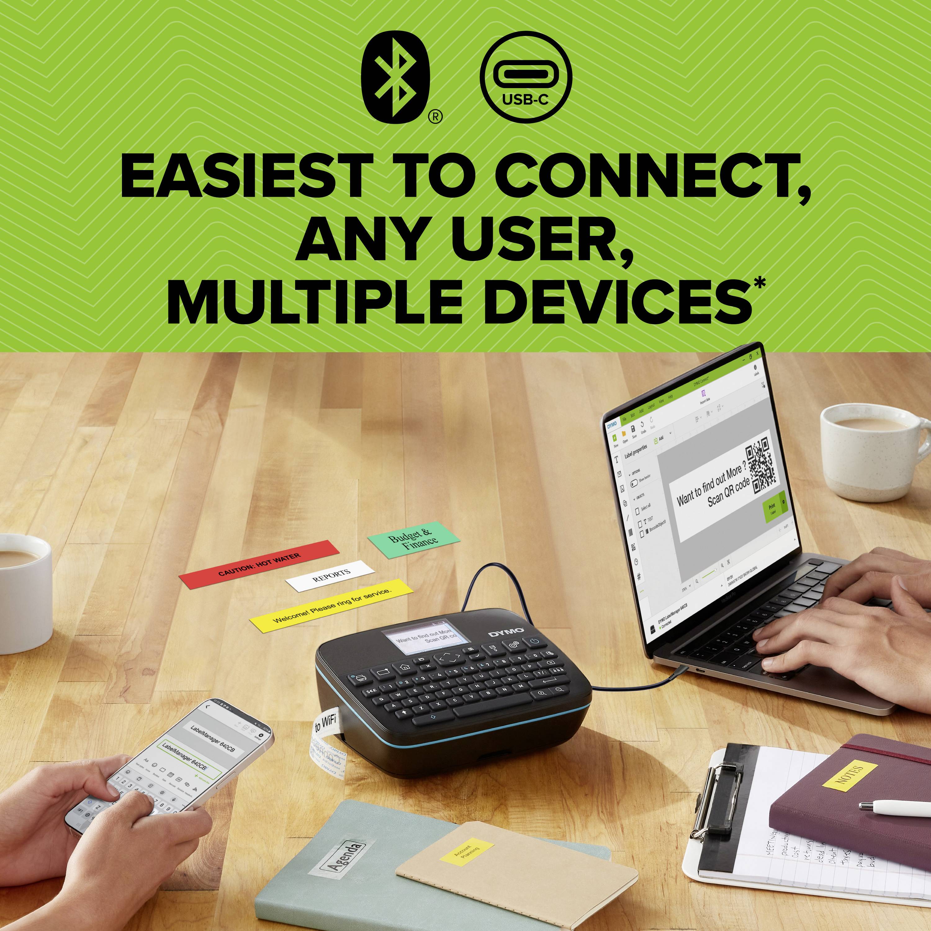 DYMO LabelManager Etikettendrucker Geeignet für Schriftband: D1 6 mm, 9 mm, 12 mm, 19 mm, 24mm