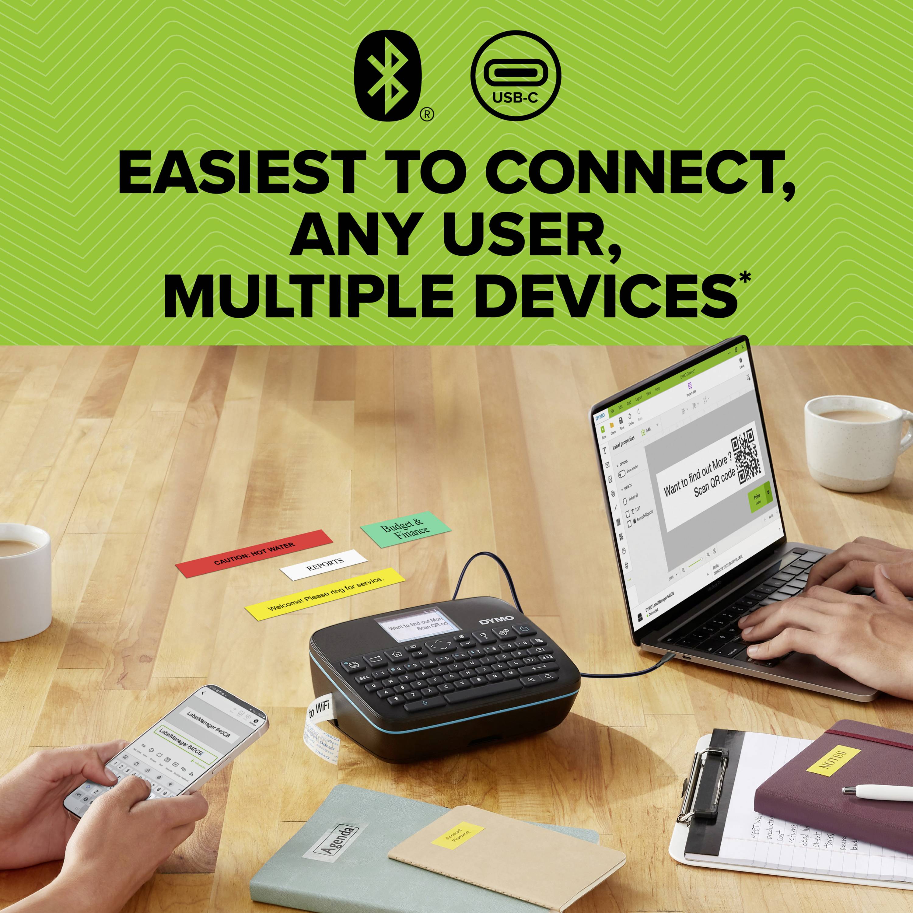 DYMO LabelManager Etikettendrucker Geeignet für Schriftband: D1 6 mm, 9 mm, 12 mm, 19 mm, 24 mm