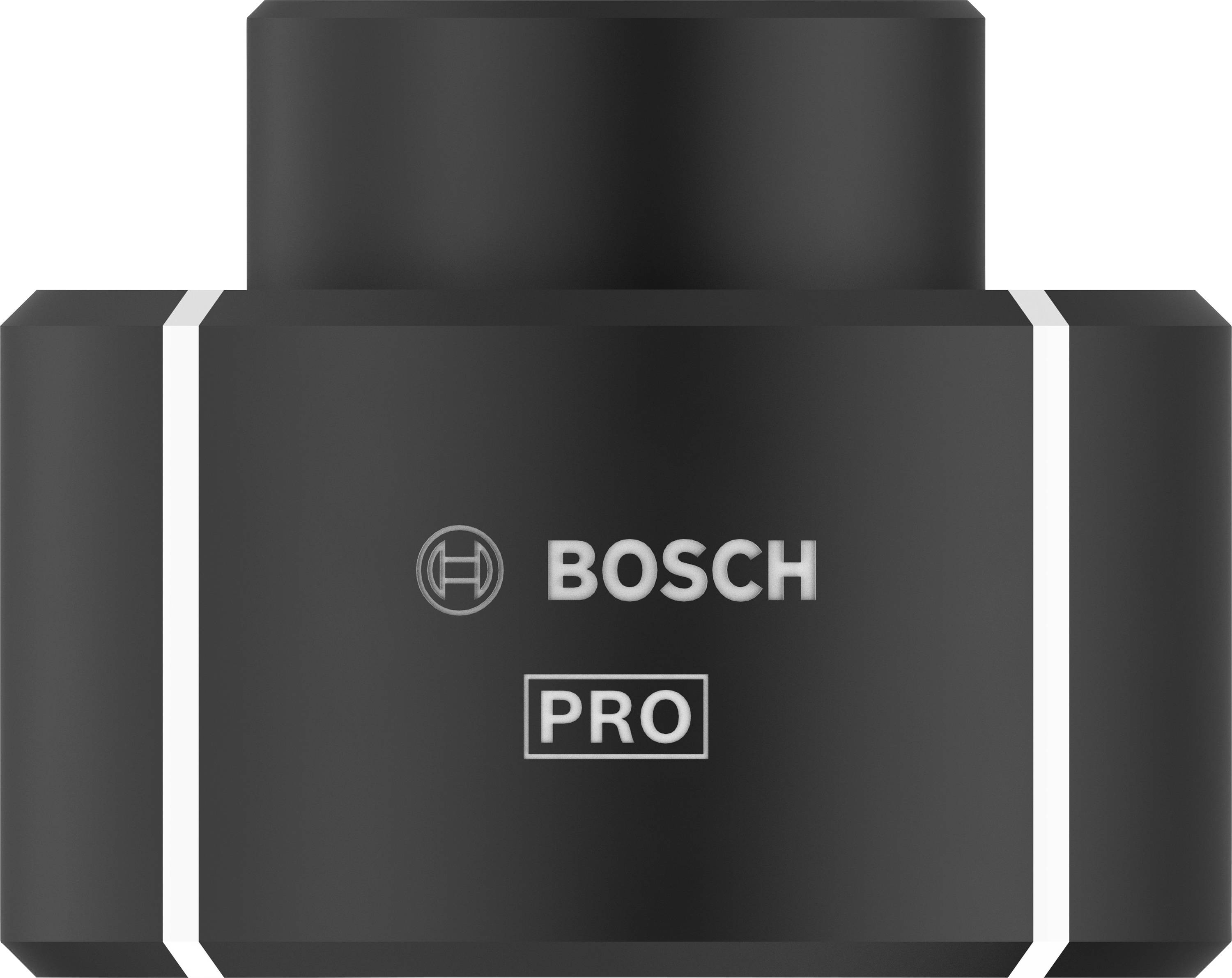 Schwarzes Bosch Pro-Produkt mit weißem Logo und Schriftzug, zylindrische Form.