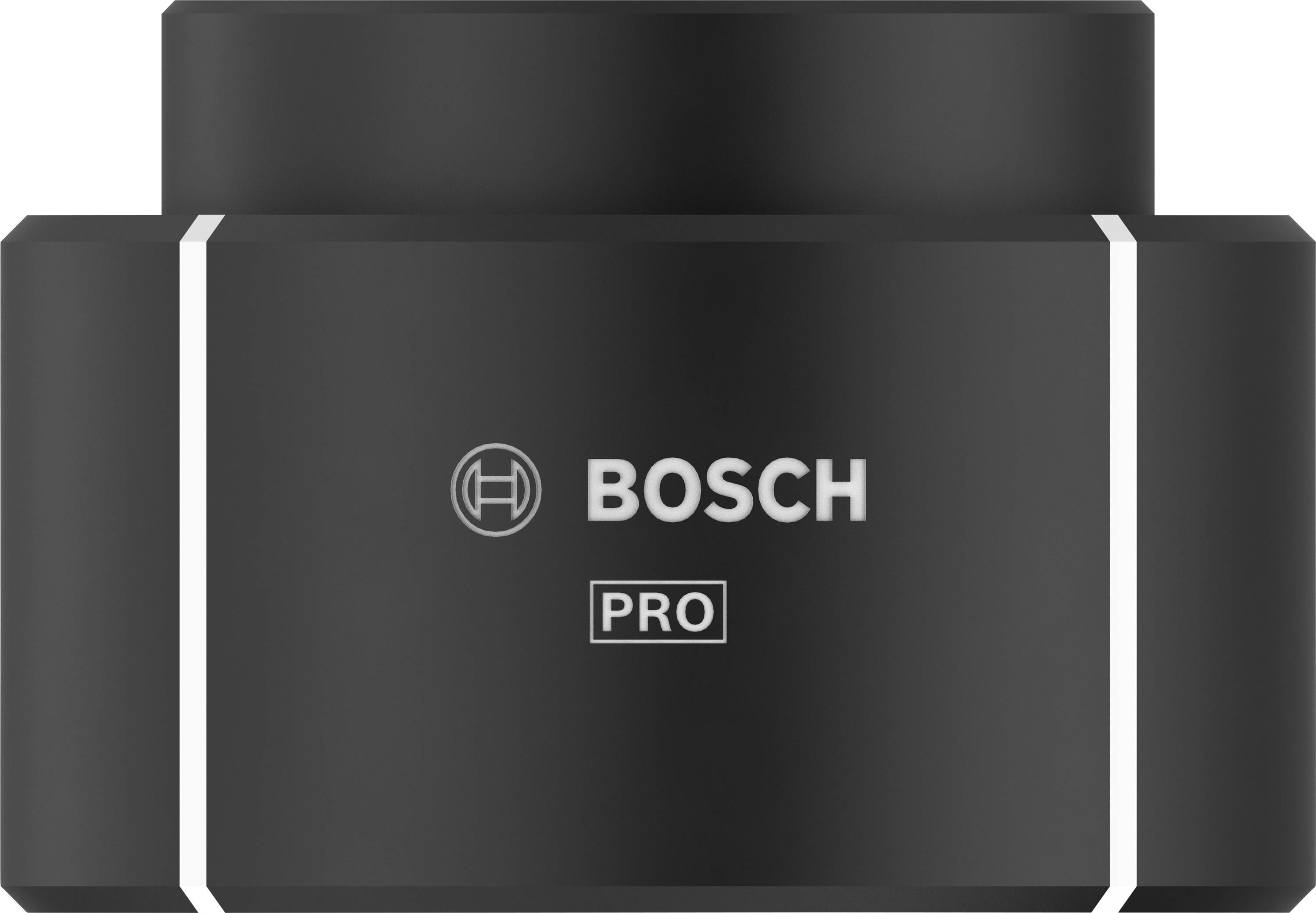 Schwarzes Gerät von Bosch mit der Aufschrift 'PRO', vermutlich ein professionelles Bauteil oder Werkzeug.