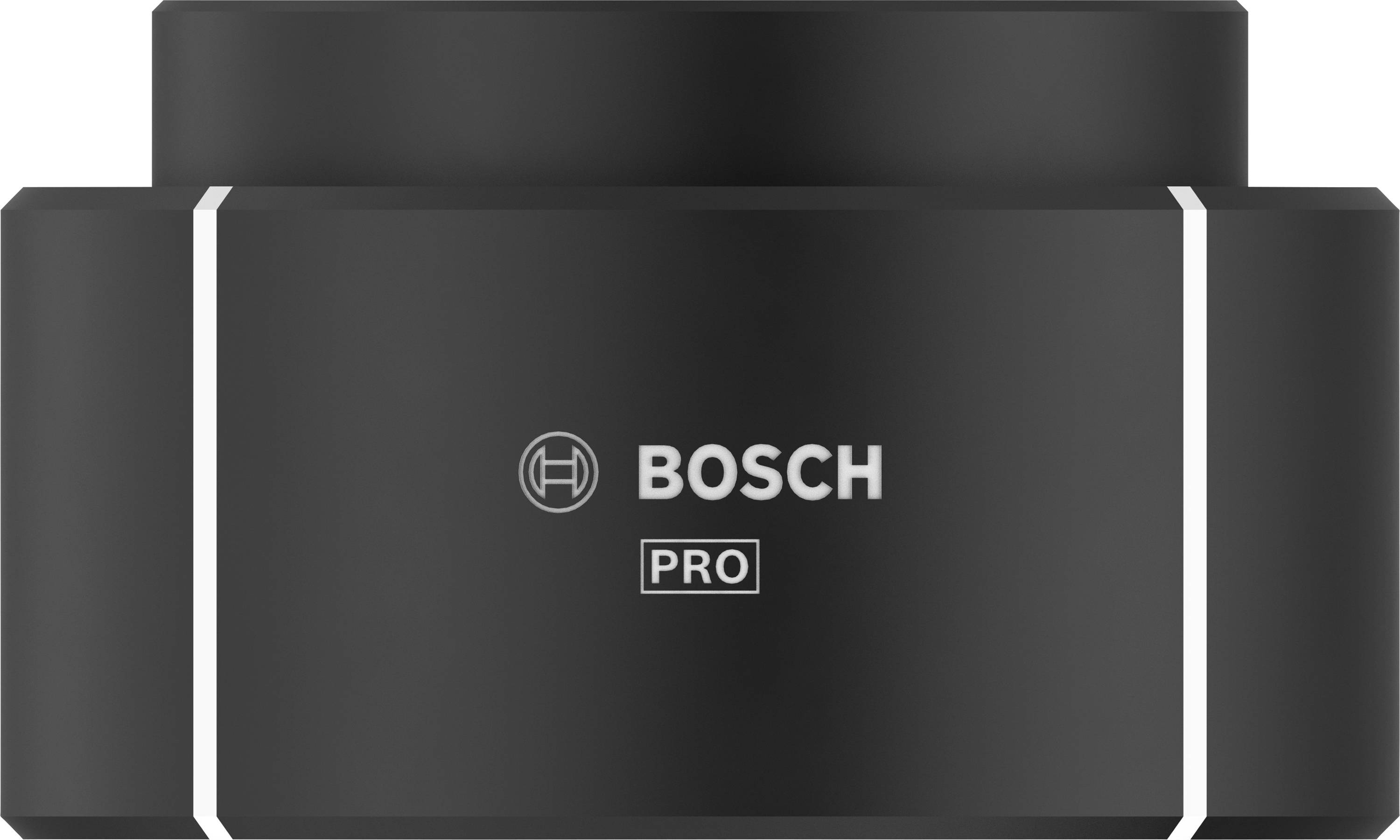 Schwarze Bosch Pro Batterie, rechteckig geformt, mit weißem Bosch-Logo in der Mitte.