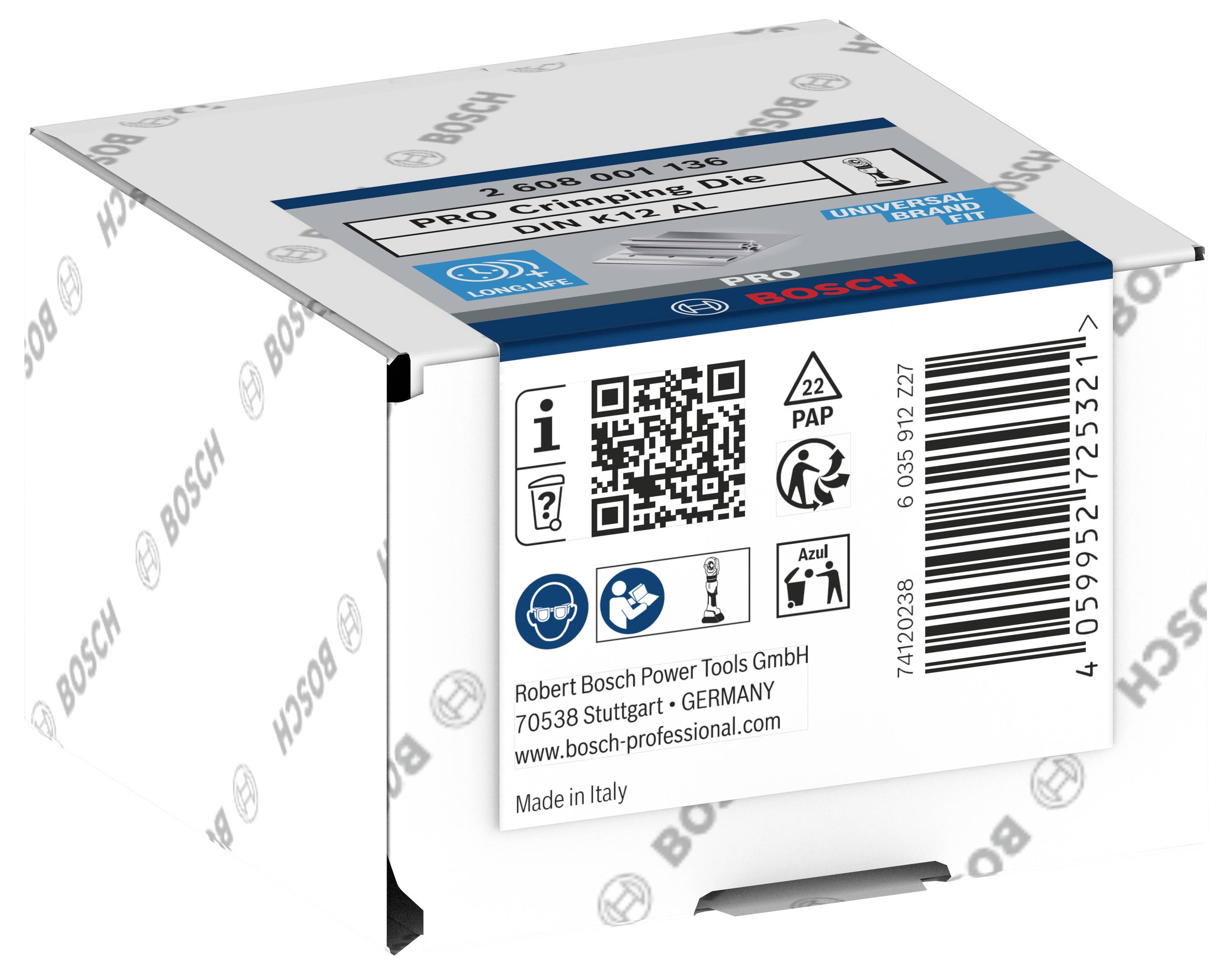 Bosch Accessories 2608001136 2608001136 Crimpeinsatz Rohrkabelschuhe, Rohrverbinder 25 bis 25 mm²