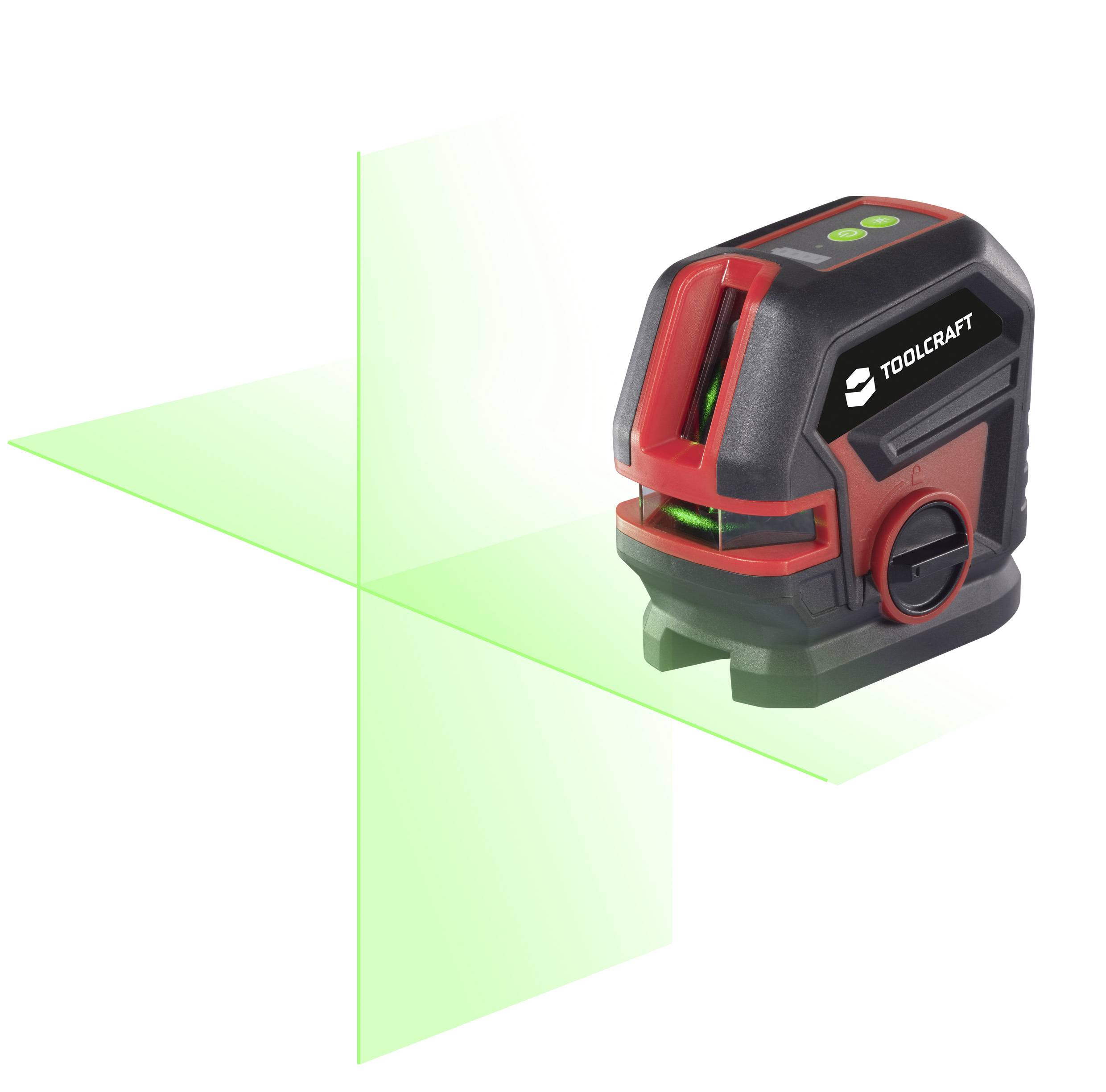 TOOLCRAFT Kreuzlinienlaser grüner Laser, selbstnivellierend Reichweite (max.): 30m