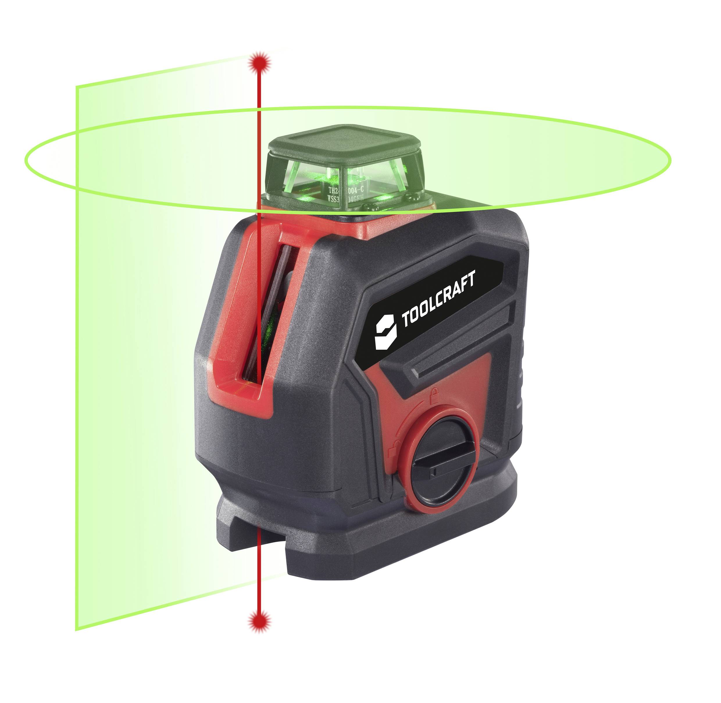TOOLCRAFT Kreuz und Punktlinienlaser grüner Laser, inkl. 360° Laser, selbstnivellierend Reichweite (max.): 30m