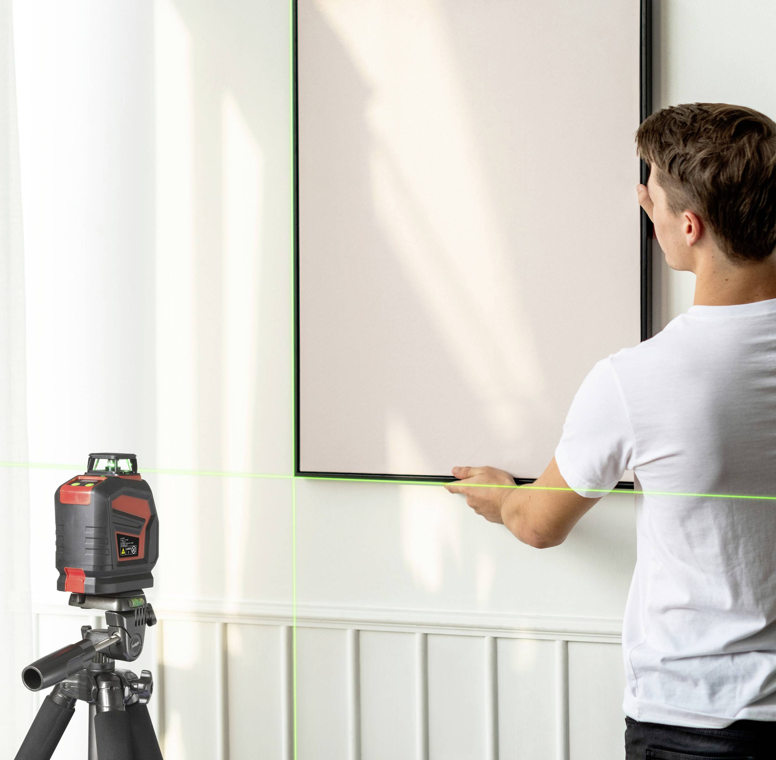 TOOLCRAFT Kreuz und Punktlinienlaser grüner Laser, inkl. 360° Laser, selbstnivellierend Reichweite (max.): 30m