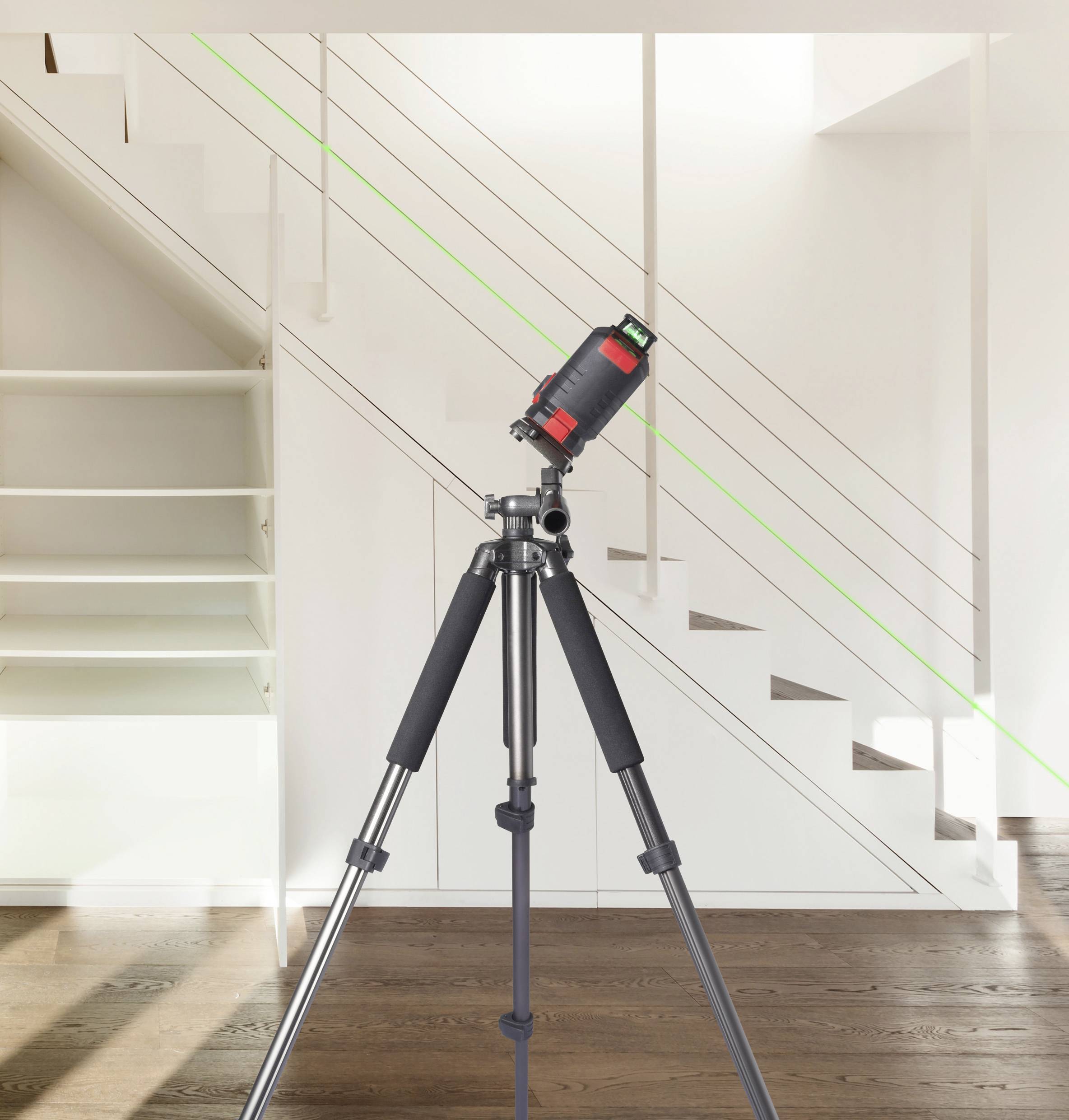 TOOLCRAFT Kreuz und Punktlinienlaser grüner Laser, inkl. 360° Laser, selbstnivellierend Reichweite (max.): 30m