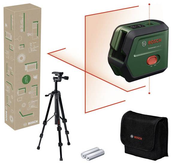 Bosch Home and Garden UniversalLevel 2 Set Kreuzlinienlaser Reichweite (max.): 12m