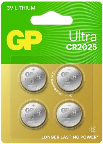 GP Knopfzelle CR 2025 3 V 4 St. 145 mAh Lithium Ultra