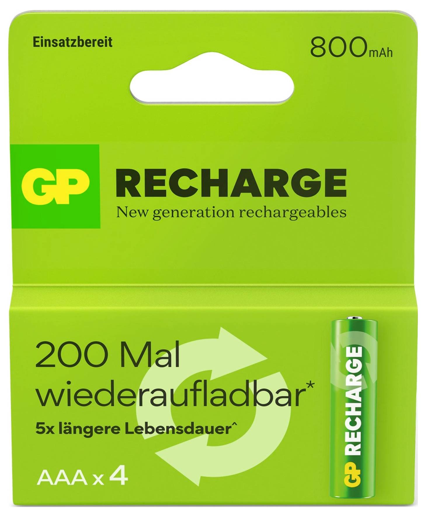 GP Recharge Micro (AAA)-Akku NiMH 800 mAh 1.2V 4St.