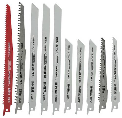 WorkPro WP404132 Säbelsägeblatt-Set Sägeblatt-Länge 230 mm 10 St.